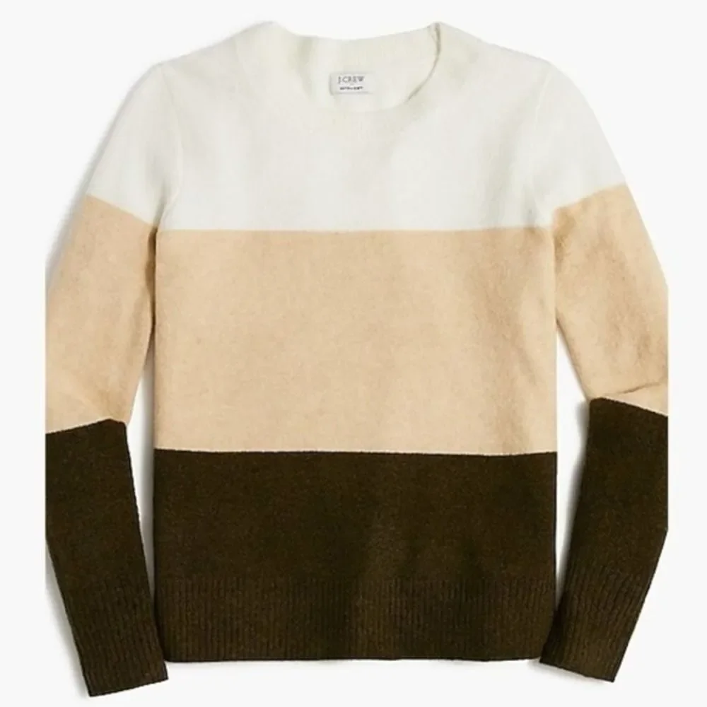 J Crew Women's‎ Sweater Extra Soft Yarn Colorblock Crewneck XL